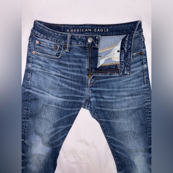 American Eagle Size 31/30 Dark Wash Next Level Airflex Athletic Skinny Jeans - Picture 6 of 9